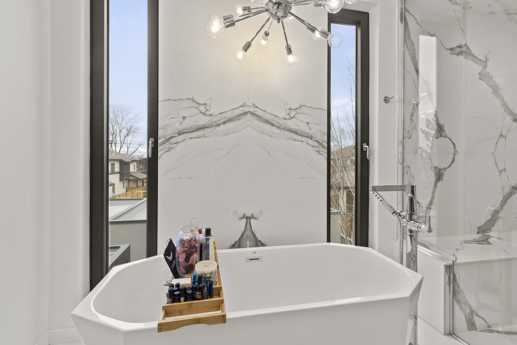 Custom lighting and Bathroom Photography of a Mondern property in Denver Colorado