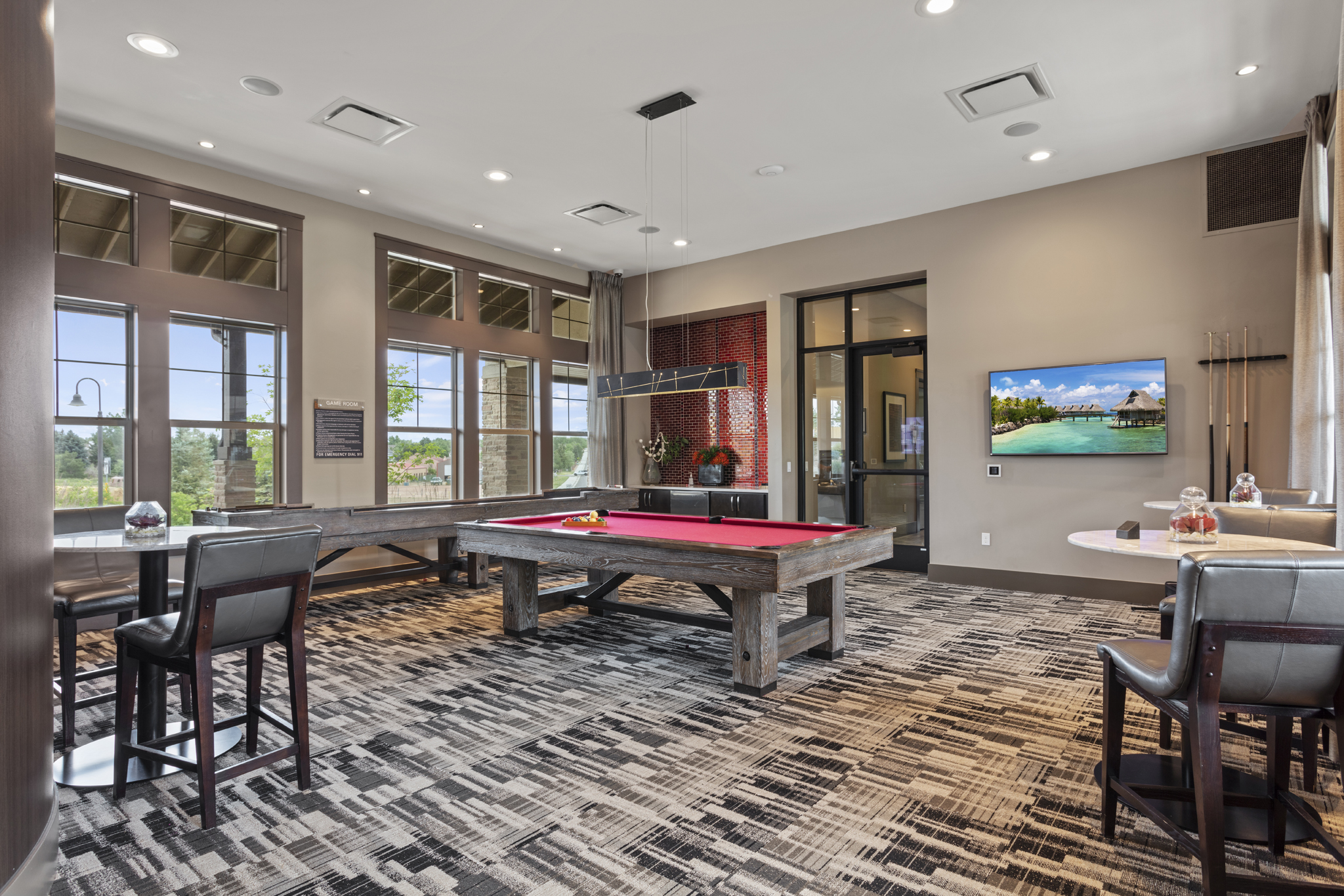 Commerical Architectural Photography of a Rec Room of An apartment Complex